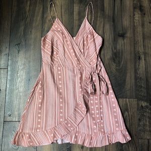 Pink Tie Mini Dress